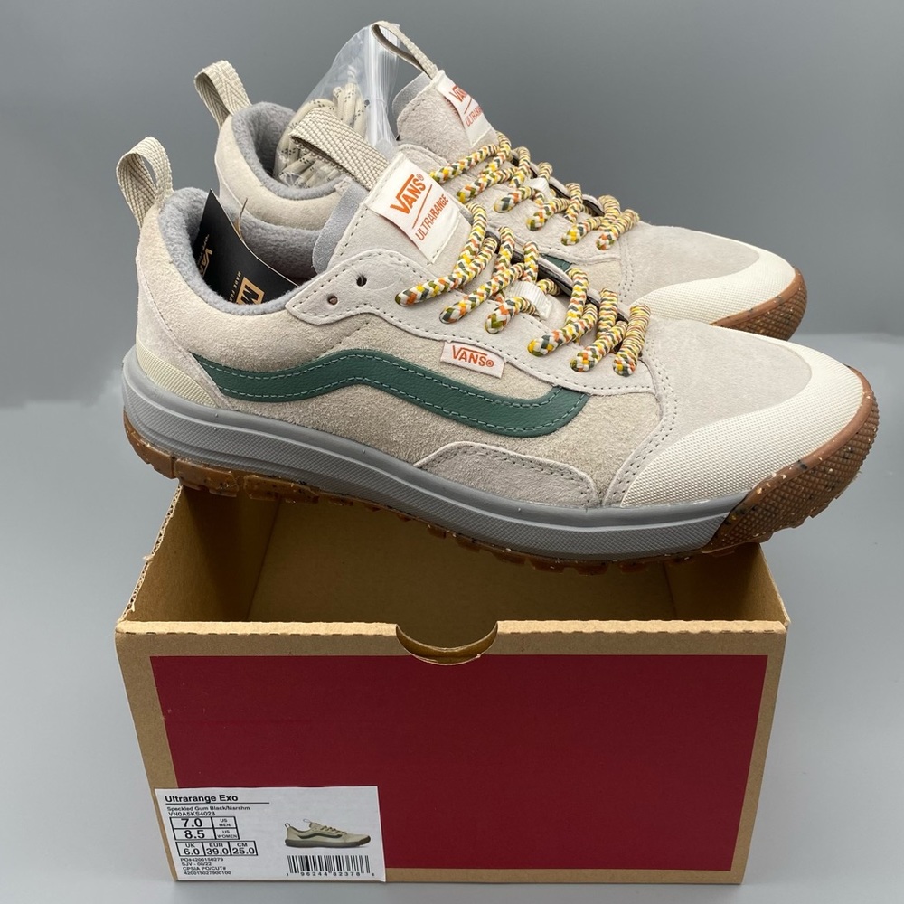 Vans Beige and Green Sneakers